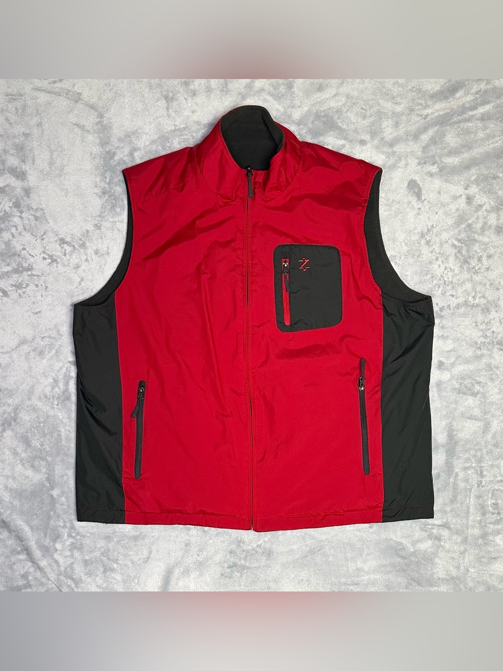 IZOD Performx Reversible Vest Mens Fleece Full Zip Pockets